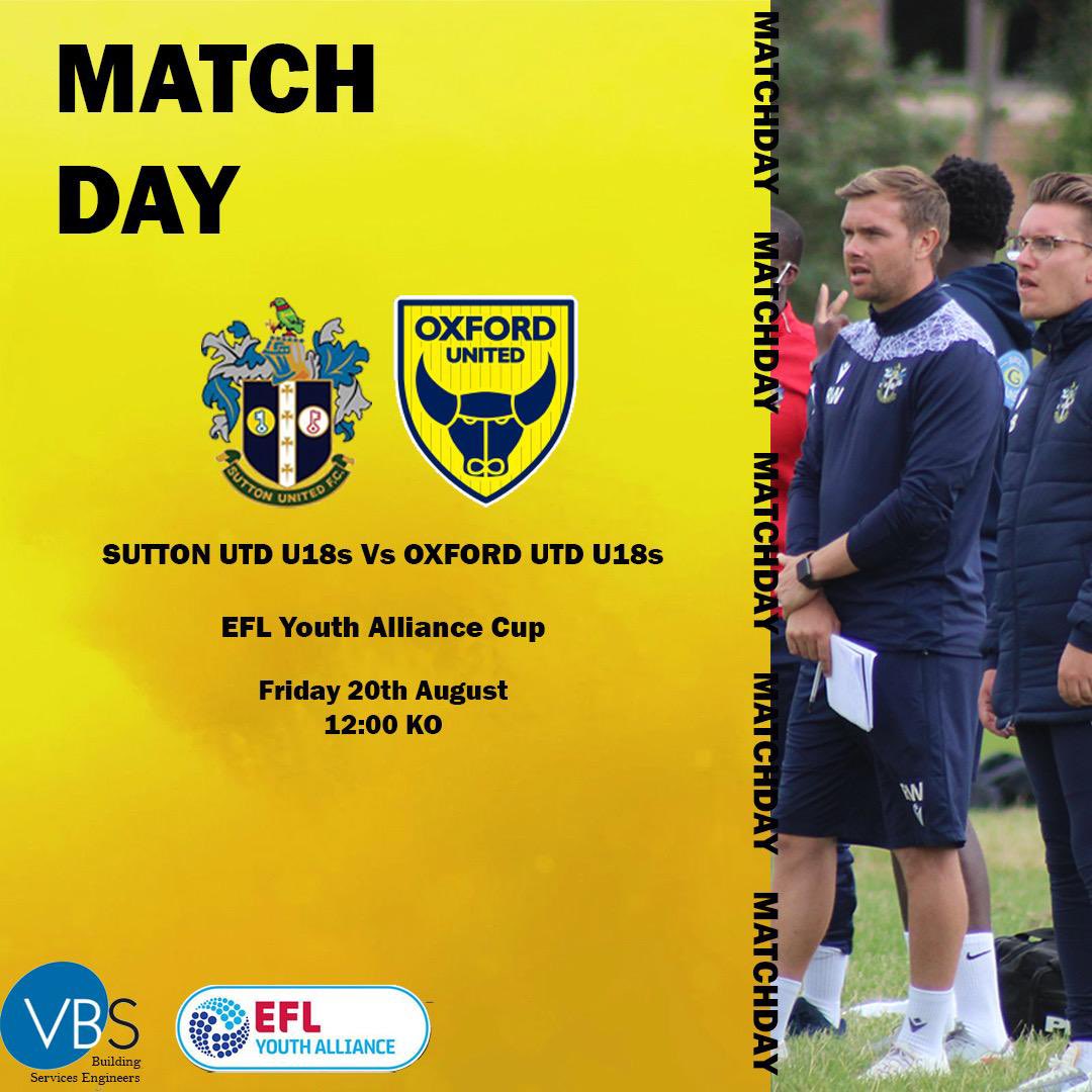sutton_academy's tweet image. 🟡🟤MATCH DAY🟡🟤

🆚 Oxford United U18s
🏆 EFL Youth Alliance Cup
⏰ 12pm kick off 
#Academy #SuttonUnited