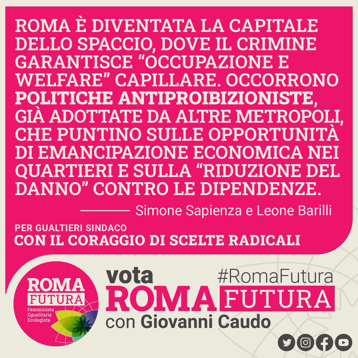 Roma_Futura's tweet photo. Sono indispensabili interventi di emancipazione economica capaci di rigenerare i quartieri più colpiti dalle piazza di spaccio, rendendole capaci di attrarre e trattenere energie creative
#Romasi
#RomaFutura https://t.co/tR4GPidr3L