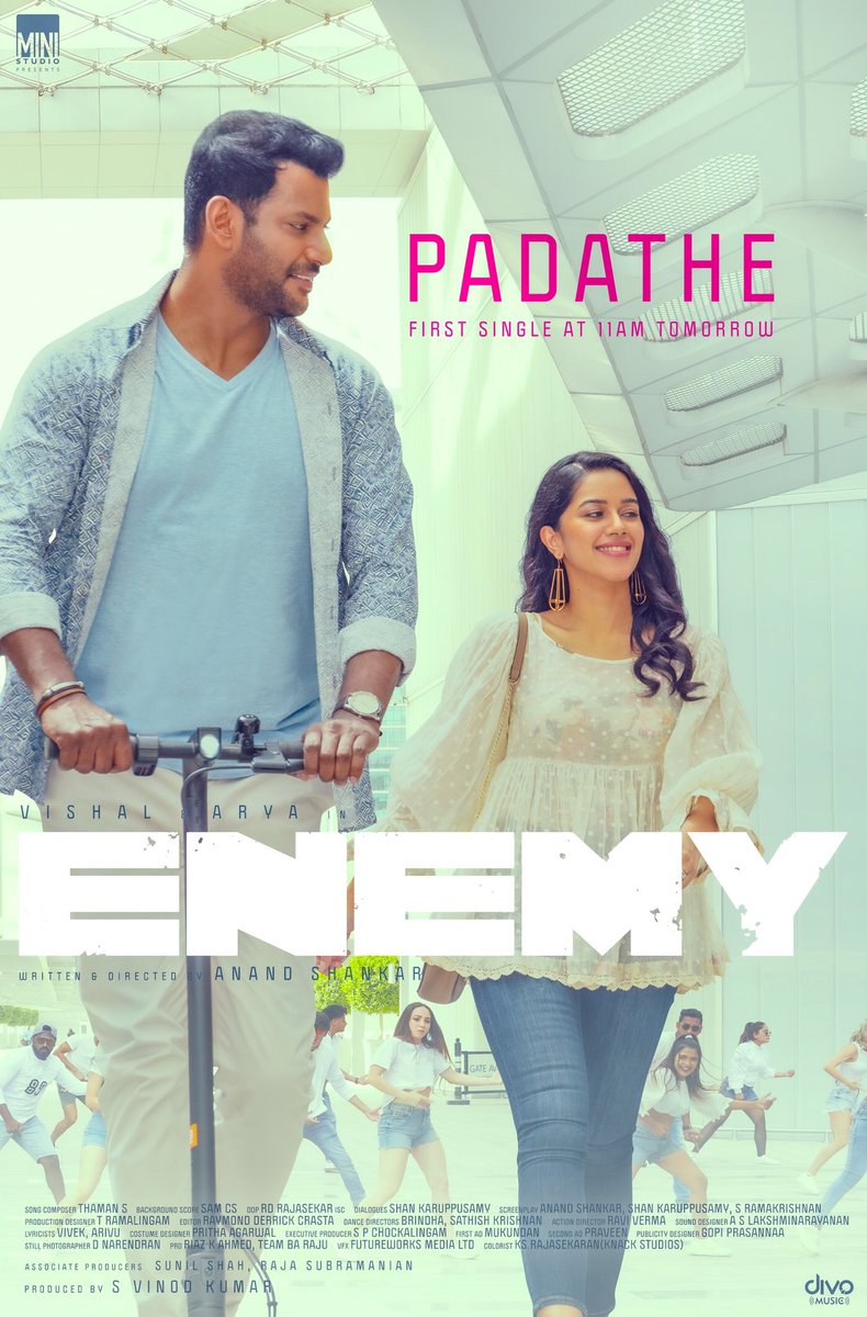 VishalFansArmy's tweet photo. #EnemySingle from tomorrow 💫
#PATHALA (Tamil)
#PADATHE (Telugu)
@VishalKOfficial #Enemy #Vishal https://t.co/pJCww3z4Fw