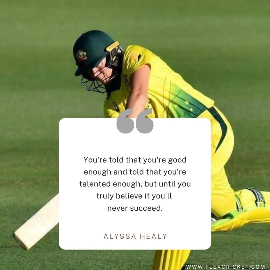 flexcricket's tweet photo. "You're told that you're good enough and told that you're talented enough, but until you truly believe it you'll 
never succeed."

- Alyssa Healy https://t.co/cJFUPevTf1
