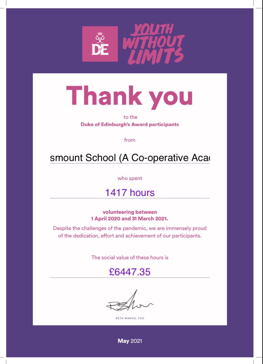 Thank you to all Campsmount Academy DofE participants for your volunteering contribution to your community 🙂

<a href="/CampsmountAcad/">Campsmount Academy</a>