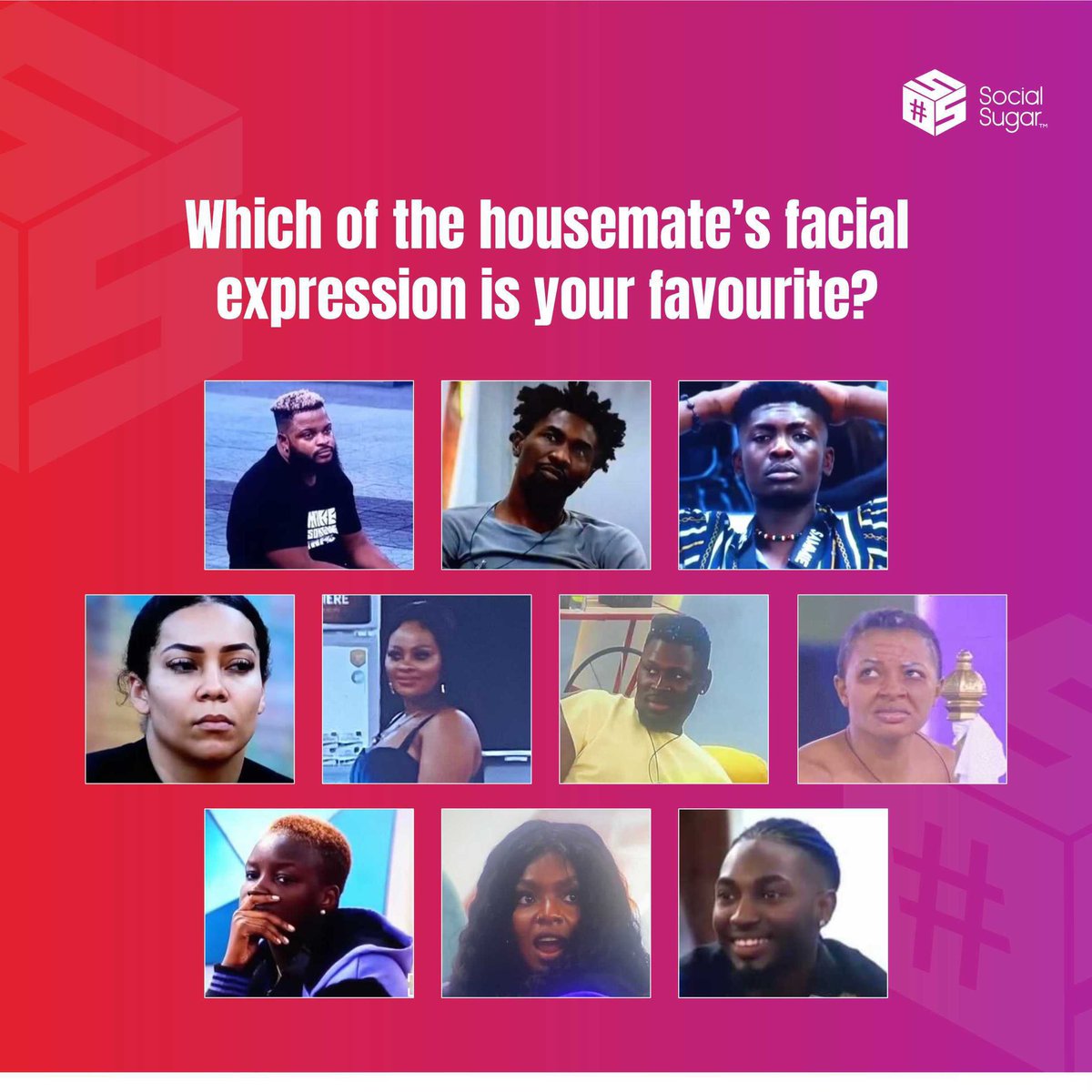 SocialSugar2's tweet photo. Who is your favorite housemate in the big brother house so far? Drop a comment let’s see if you have a fellow Stan in the comment section 

#bbnaija6 #bbnaijashineyoureyes#layconxbmi#bigbrothernaija2021#bigbrothernigeria#bbnaijashineyaeye#bbnaija2021 https://t.co/vo7EcPJpSe