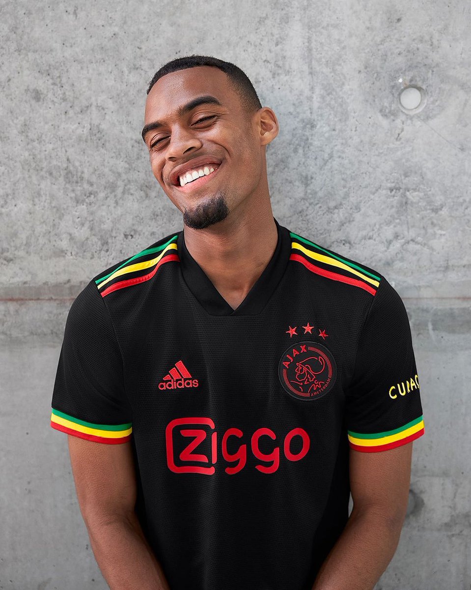 SoccerBible's tweet photo. ❤️💛💚 adidas and @AFCAjax unveil the club's 21/22 third shirt, which is inspired by Bob Marley’s song ‘Three Little Birds’. https://t.co/0Vn3YSJgl3