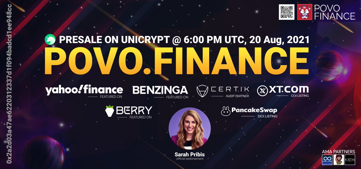 Povo Presale Is Goin Live in 10 Hours On Unicrypt

HardCap: 1000 BNB
SoftCap: 500 BNB
Presale Price = 0.13
Listing Price = 0.15

Staking rewards Upto 35x
Liquidity lock duration: 266 Years on UniCrypt

povofinance.medium.com/povo-presale-i…

$POVO #PovoFin #PovoGames  #BSC #DeFi #NFTs #presale