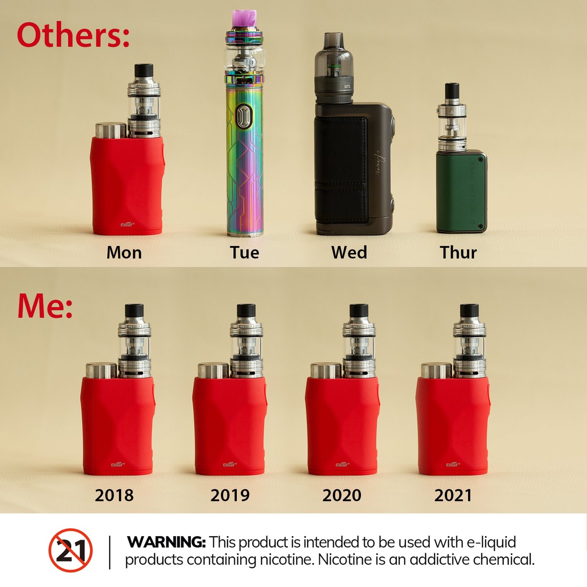 EleafGlobal's tweet photo. Is that what you are doing too?😂😂😂
Warning: This product may contain nicotine. Nicotine is
an addictive chemical. Our products are restricted to
adults 21+ only.
#istickpower2 #ijust3pro #istickpicox #miniistick2
#eleaffam #vapefam #vapedaily #eleaf #eleafglobal https://t.co/QvvYweiBFK