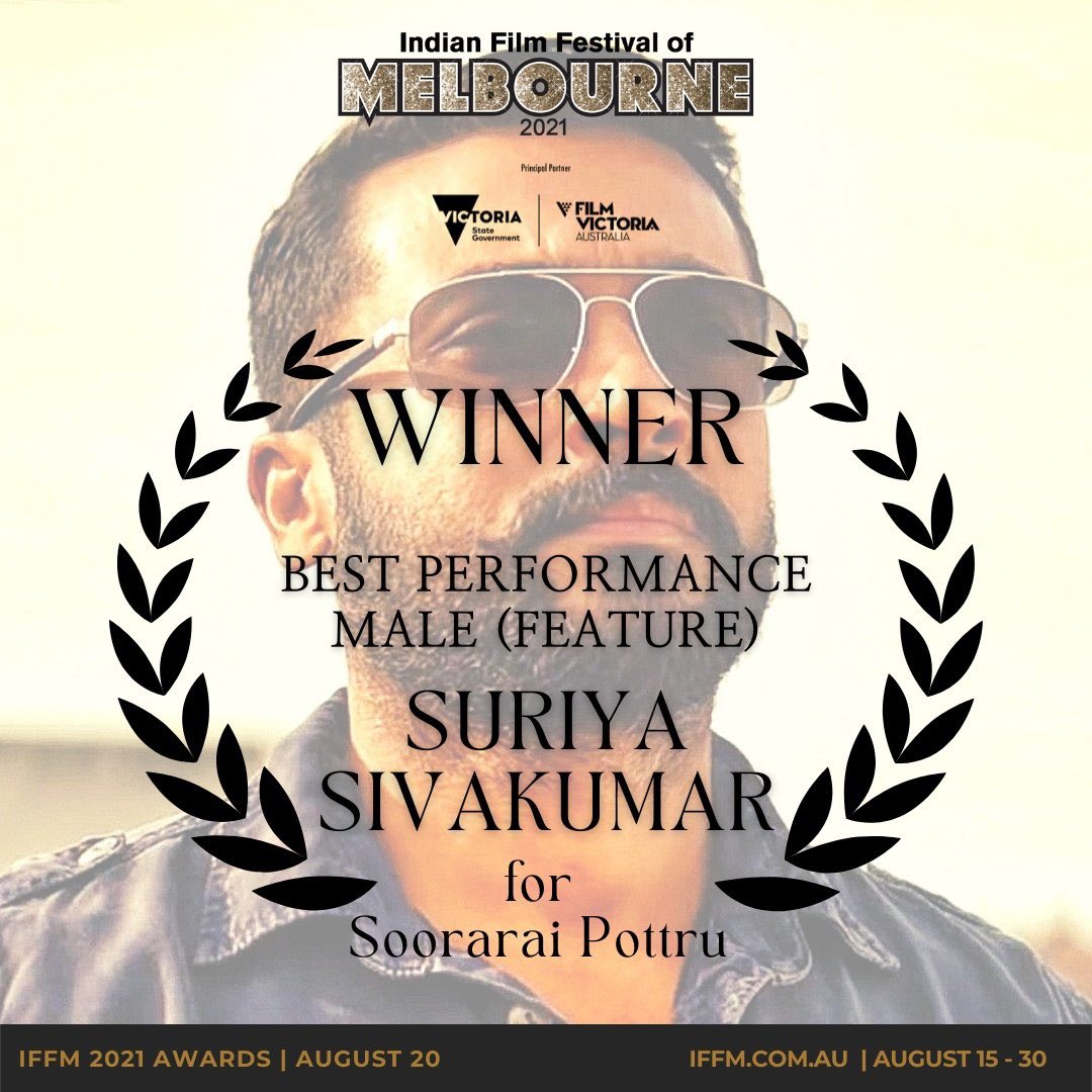 StudioGreen2's tweet image. Congratulations Suriya Anna &amp;amp; Entire team of #SooraraiPottru 

@IFFMelb

@Suriya_offl #SudhaKongara @2D_ENTPVTLTD  @rajsekarpandian @gvprakash @nikethbommi @Aparnabala2 @editorsuriya @jacki_art @guneetm @sikhyaent @SonyMusicSouth @PrimeVideoIN