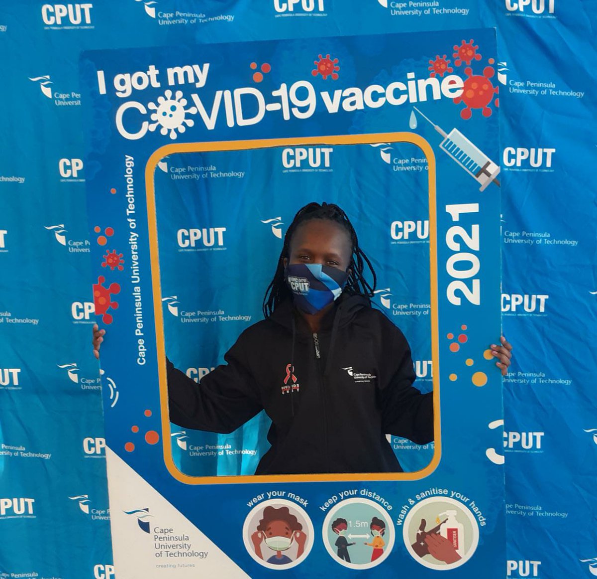 CPUT's tweet photo. My name is Liyabona Mandisa Precious Ginya, a third-year student in Human Resource Management and I am a peer educator.
Taking the vaccine... Read more here https://t.co/6Di3H1V2od
#weareCPUT
#KeepCreatingFutures https://t.co/GJUWibOETk