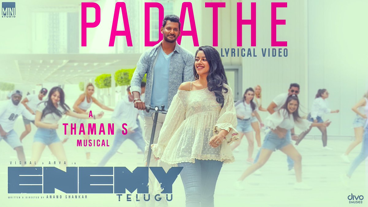 Glad that blockbuster @MusicThaman ‘s #PATHALA #PADATHE is coming to you all soon.. ENEMY SINGLE TOMORROW. #ENEMY 😊