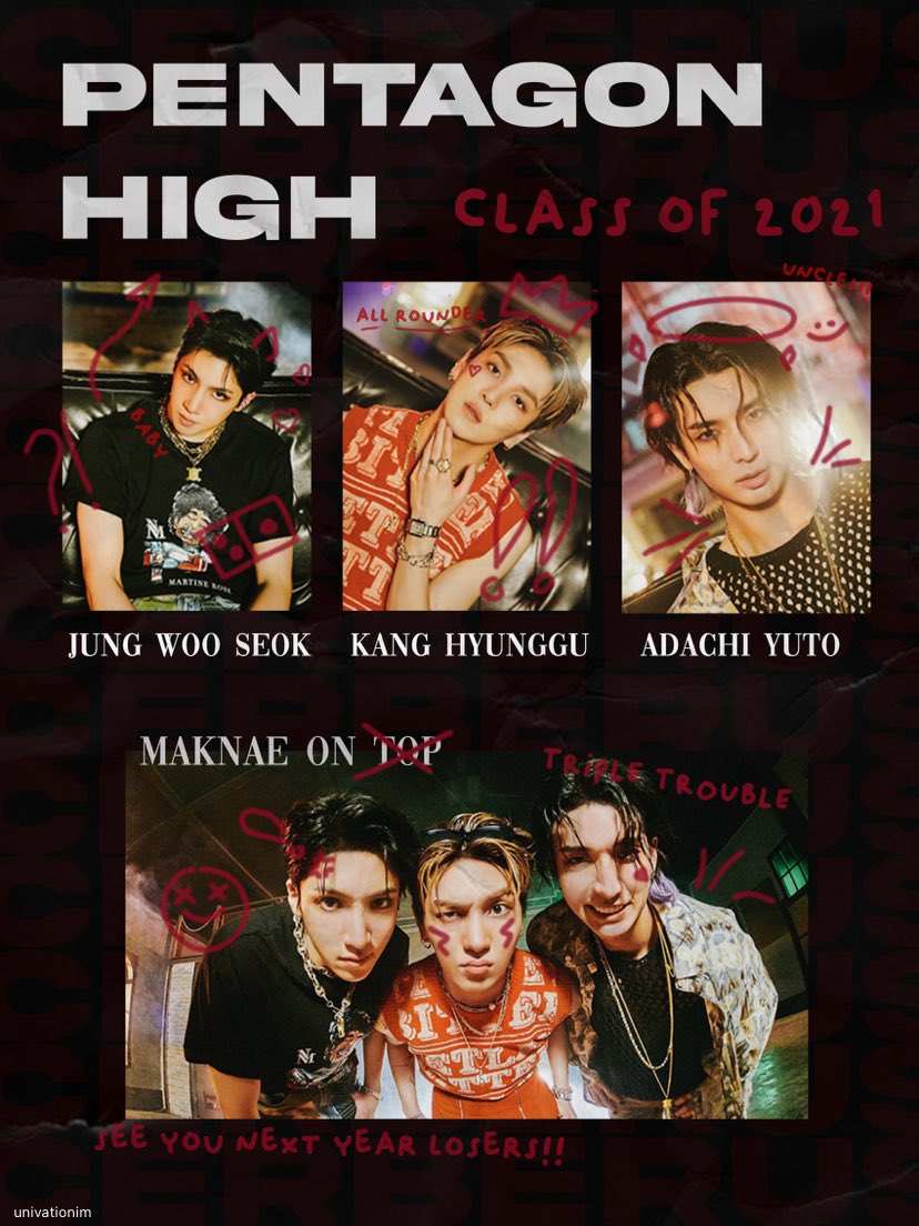 univationim's tweet photo. @CUBE_PTG PENTAGON HIGH YEARBOOK [CERBERUS VER] 
#WOOSEOK #KINO #YUTO #CERBERUS #CerberusIsOut https://t.co/crTJhdEMNE