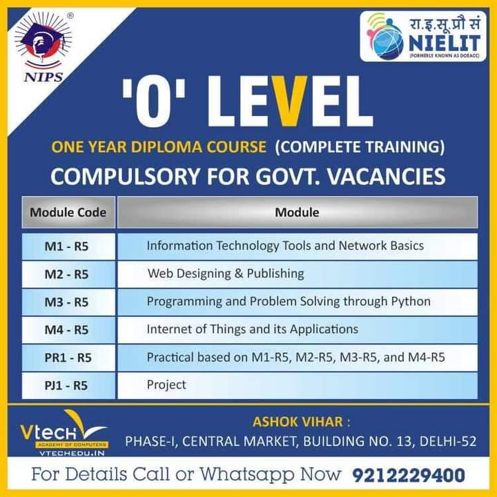 nips_edu's tweet image. Applications are invited for admission to the training programme for the 🅳🅾🅴🅰🅲🅲 &quot;🅾&quot; 🅻🅴🆅🅴🅻 🅲🅾🆄🆁🆂🅴

✅Enroll Now:- vtechedu.in
!
!
!
#OLevel #O_Level #certificationtraining #GovtApproved #govt