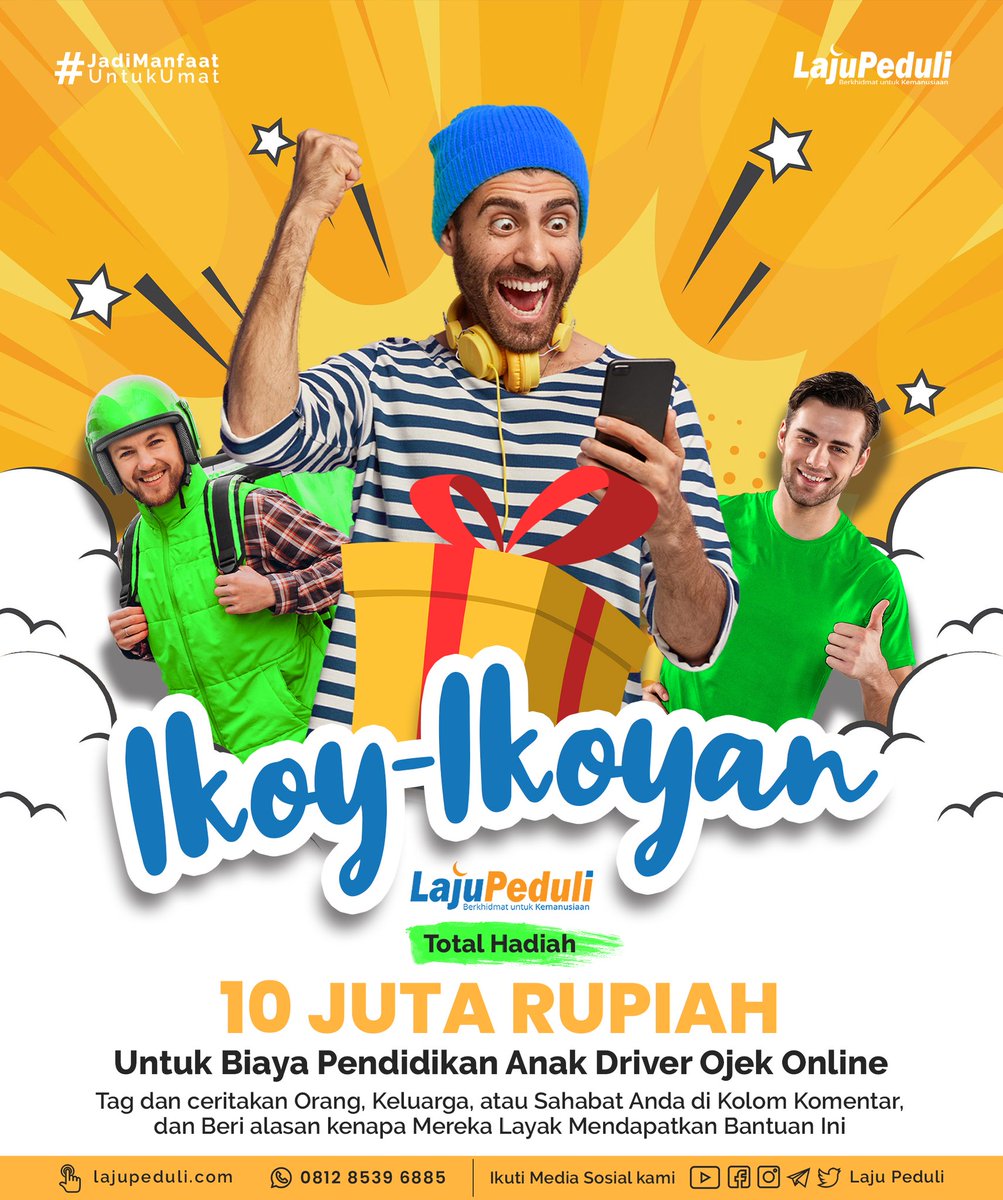 LajuPeduli's tweet photo. *IKOY IKOYAN LAJU PEDULI*
Selengkapnya:
https://t.co/yxdGnnvzYr
#share juga ke story Sahabat Laju, agar semakin banyak yang terbantu 😎👍🏻
#Lajupeduli #Infaqgandum
#ojol #ojekonline #gojek #grabbike #gofood #grabfood #IndonesiaPalestina #ojolviral #hutri76 #ojolindonesia https://t.co/mUkwMKsVC9