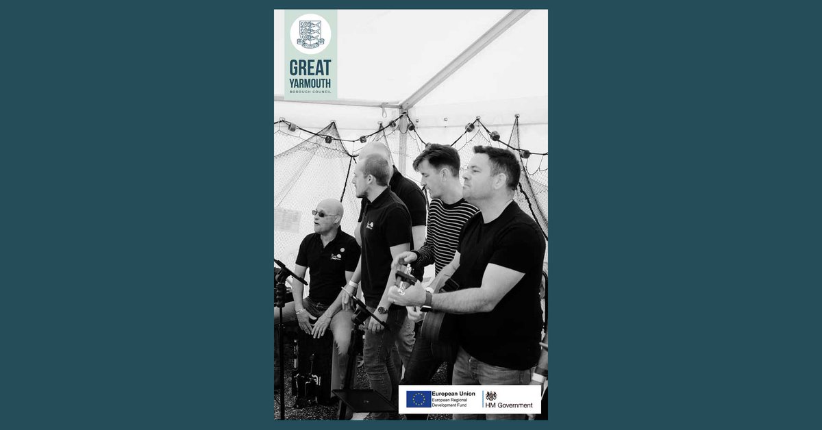 everything_gy's tweet photo. "Hear some shanty music from The Rogue Shanty Buoys at Gorleston Band Stand from midday🎼🎤

This event is a part of a schedule of planned activity and promotion as part of the ERDF Welcome Back Fund.""#WelcomeBackFundEU'" https://t.co/T4VGRCG8Mz
