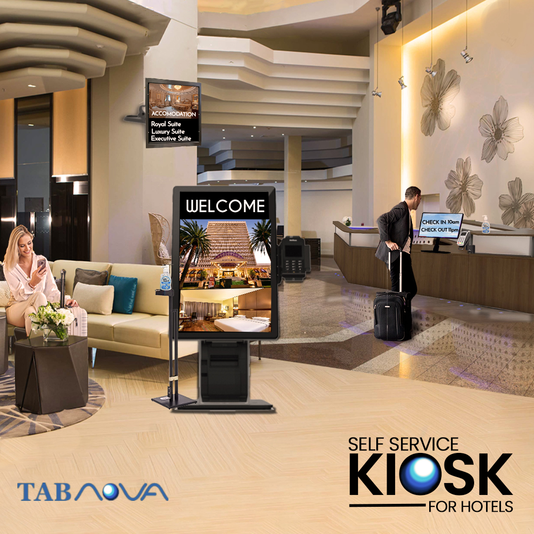 TabnovaLondon's tweet photo. Convenient experiences matter the most to customers and to provide them seamless experience, kiosks are a must have in #hotels. Delightful experience is possible with the help of self-service kiosks. Installing a #kiosk from #Tabnova will transform the standard of your services. https://t.co/VMuNEgOoqC