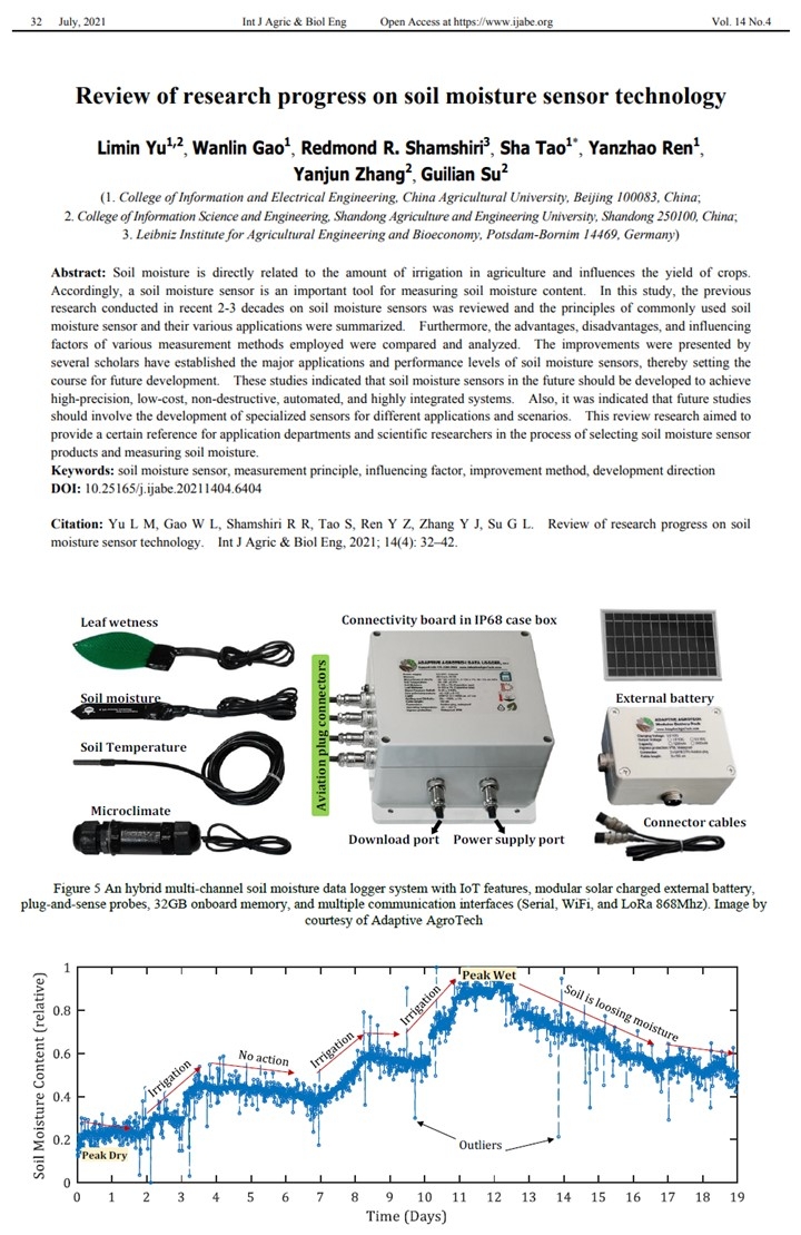 RShamshiri's tweet photo. Review of research progress on #SoilMoisture sensor technology. A joint research between #ATB and the China Agricultural University.
https://t.co/HWzDF0WqYZ
#IoT #Datalogger #DigitalAgriculture #SmartFarming #AdaptiveAgroTech https://t.co/obYR1mCgpk