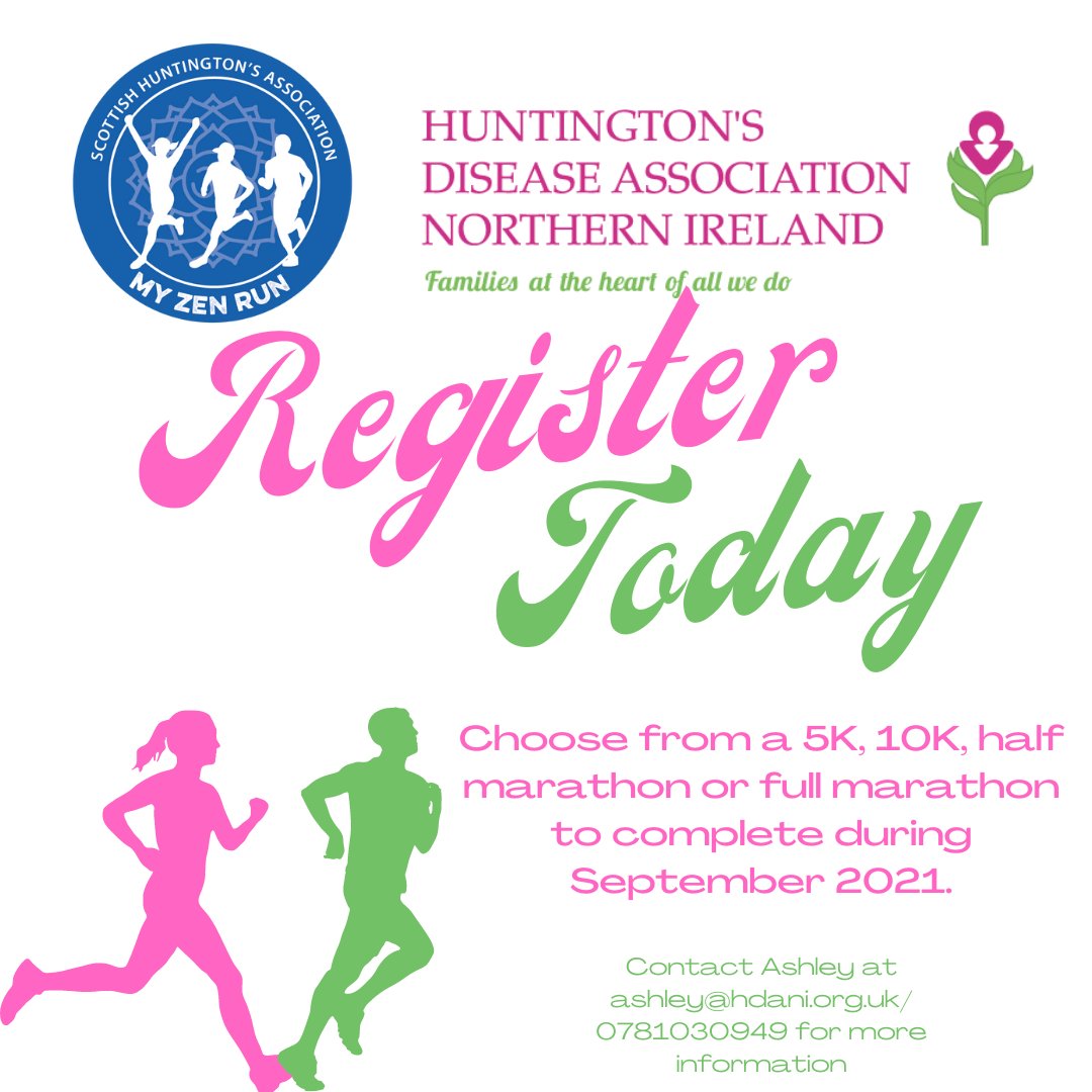AwarenessHdani's tweet photo. With just 4 days until September have you signed up for the first-ever My Zen run in #NorthernIreland?
Register today: https://t.co/pCbxoBVZmD
#MyZenRun #HuntingtonsDisease #HDANI #Volunteer #GetActive https://t.co/YcGdyLlpd6