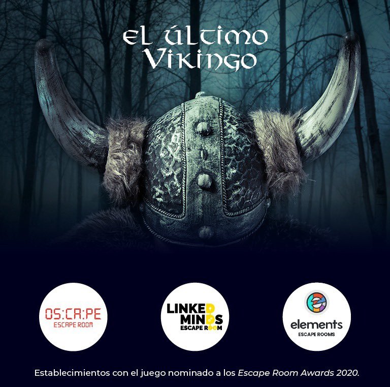 🔥🔥Solo queda hasta mañana para votar!!! Nos ayudas? Vótanos! Es 1 minuto

🏆 Nuestro juego “El último vikingo” está nominado al Mejor Hall Escape de los Escape Room Awards 2020 ➡️ escaperoomawardsoficial.com/vota-a-tus-gan…

⏰ Hasta el 21 a las 23:59 h

#escaperoom #saladeescape #juegodeescape