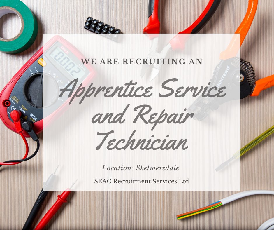 SEAC_UK's tweet photo. Apprenticeship Vacancy: Apprentice Service and Repair Technician

Location: Skelmersdale 

More information and apply now: https://t.co/sOR8k0bCkD

#apprenticeships #hiring #Jobs #applynow #ScienceJobs https://t.co/X5wX7O1QFm