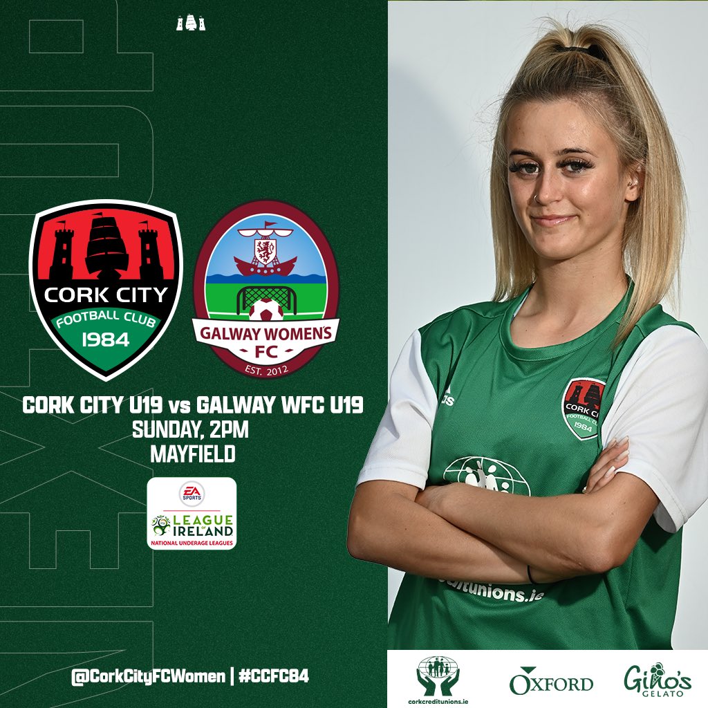 CorkCityFCAcad's tweet photo. No game for our WU17 side this weekend, but our WU19 side are in action on Sunday! 📅

They face Galway WFC in Mayfield, kick-off 2PM.

#CCFC84 | #CCFCAcademy https://t.co/JP4odXQsiq