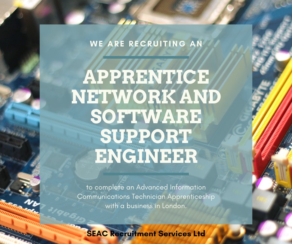 SEAC_UK's tweet photo. Apprenticeship Vacancy: Apprentice Network and Software Support Engineer 

Location: London

More information and apply now: https://t.co/dGIrQAvbvW

#apprenticeships #hiring #Jobs #applynow https://t.co/yXTttKhbqp