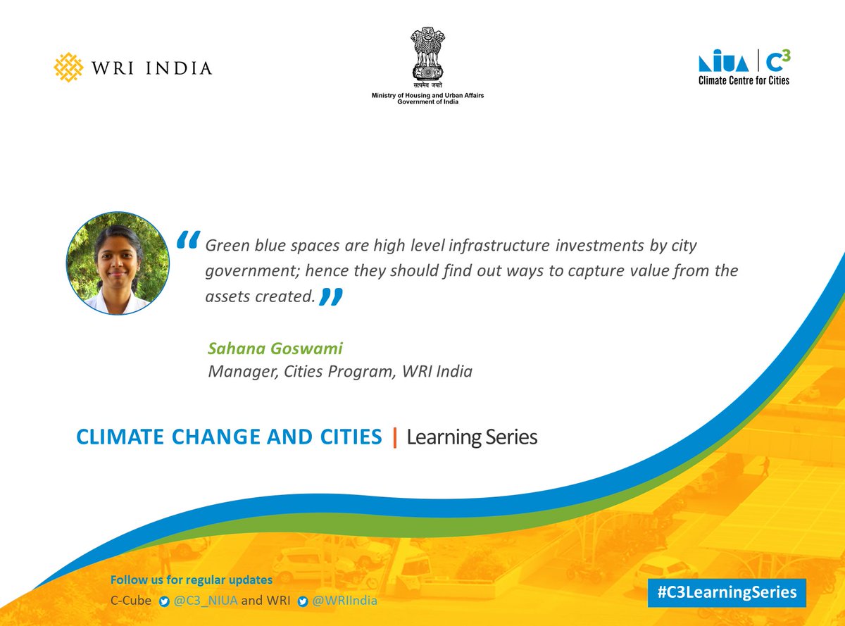 WRIIndia's tweet photo. We thank all the participants & the speakers who attended the 6th session of #C3LearningSeries. Here are the key takeaways from the insightful session on "Urban Freshwater Ecosystems - Resilience tools in a climate uncertain future"
More on the series: https://t.co/i6BCxj0WC4 https://t.co/1FNgsKbc79