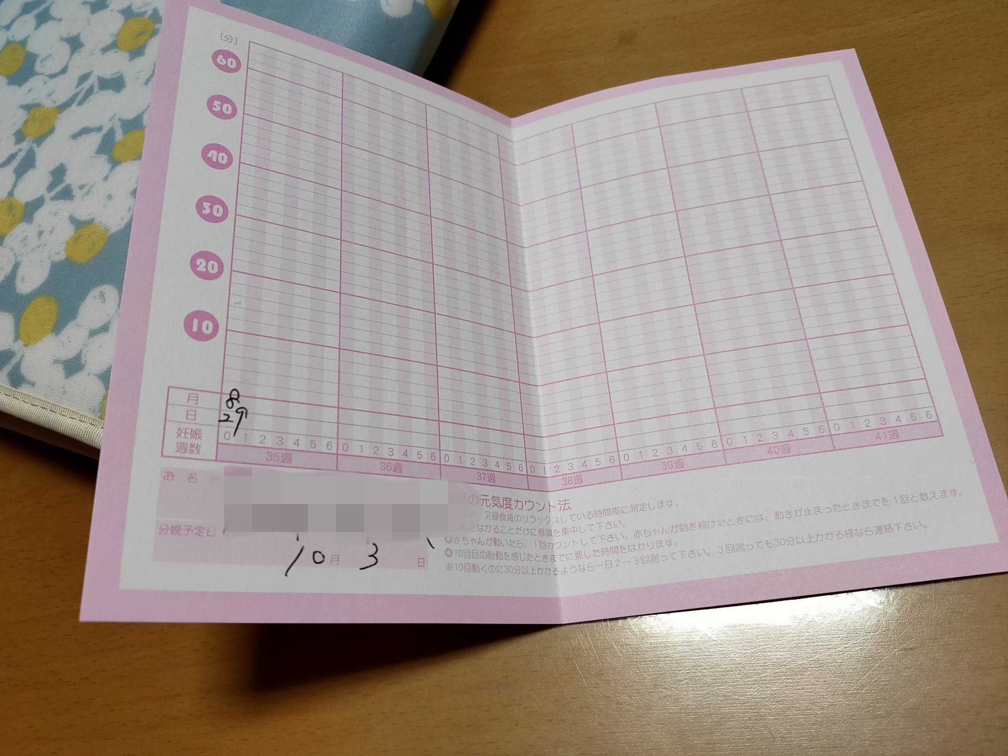 さちゃん 34w على تويتر 9回目の妊婦健診終了 2229g いい大きさと先生からお褒めの言葉 ワクチンはやっぱり受けよう 来3回分も予約入れられて次の次からは1週間ごとの健診 Nstも毎回あるよと そして35週からは 胎動カウント毎日してねとチェック表もらった