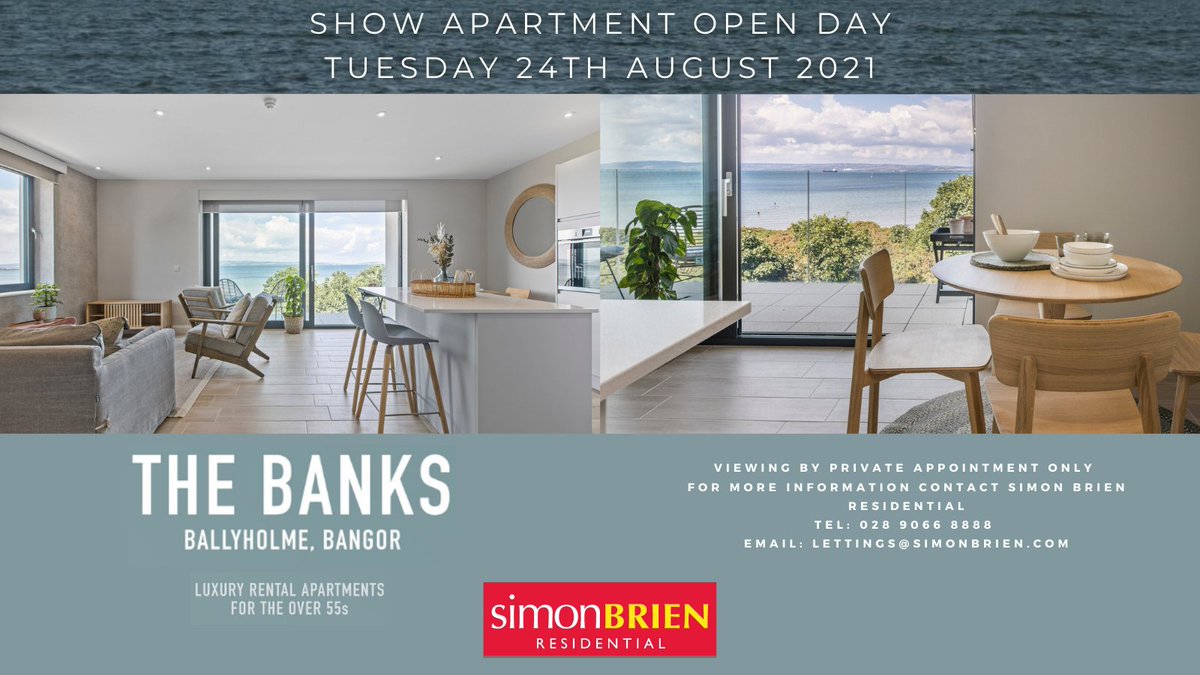 Show Home Open Day @ The Banks, Ballyholme on Tuesday 24th August, 2021

Exclusive rentals apartments designed for over 55s overlooking the beautiful Ballyholme Bay

simonbrien.com/property/two-b…

Viewing by private appointment, for more information please contact 02890 668888