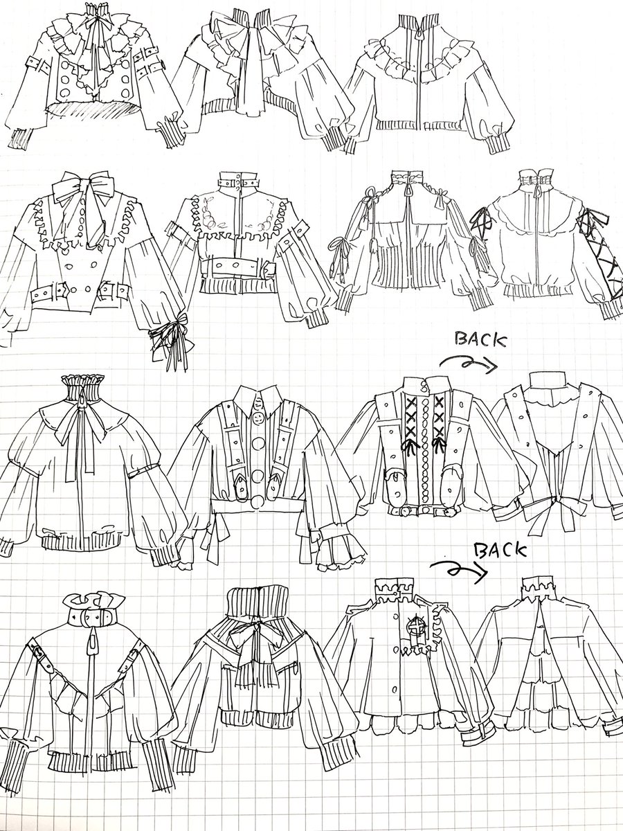 #イラストの為のお洋服のアイデア
ブラウスとブルゾン詰め🍀
合計29着描きました〜良かったら見てってね〜😊
#ファッションイラスト #お洋服 #アイデア 