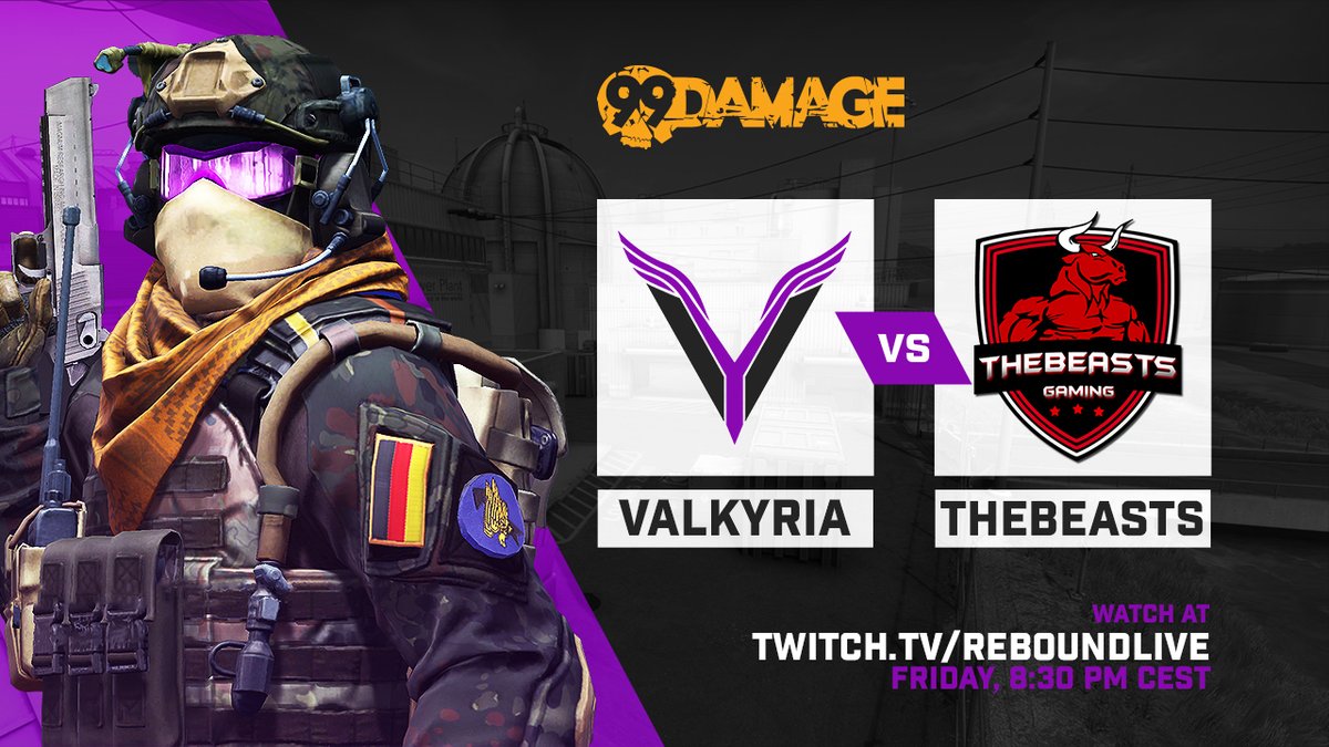 Heute startet das NEWKYRIA Roster in eine weitere abenteuerliche #99Liga DIV3 Season für Valkyria und tritt dabei zuerst gegen <a href="/thebeastsgaming/">The Beasts Gaming e.V.</a> an.

Schaltet heute um 20:30 ein auf TWITCH.TV/REBOUNDLIVE 

#VYctory