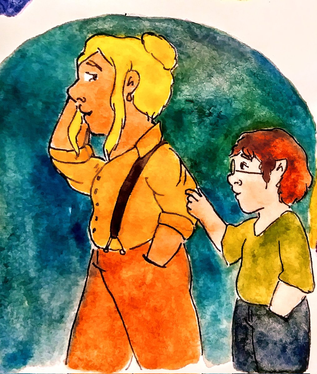 bythestedeside's tweet photo. Day 24 of #ArternallyBound 
Prompts:
Touching their elbow to get their attention
&amp; 
Dancing with each other

Éowyn has been out working all day and Merry wants a moment with his love

A hobbit party to write long tales about,many couples and characters we love are here https://t.co/Mw1f1CVpme