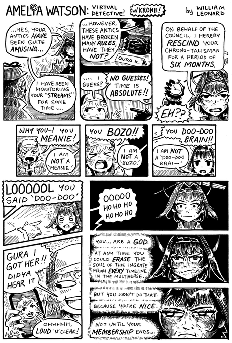 in this NEW GEN comic special... oh man! the council's here!! is amelia finally out of time?? :O #ameliaRT #kronillust #holoCouncil 
