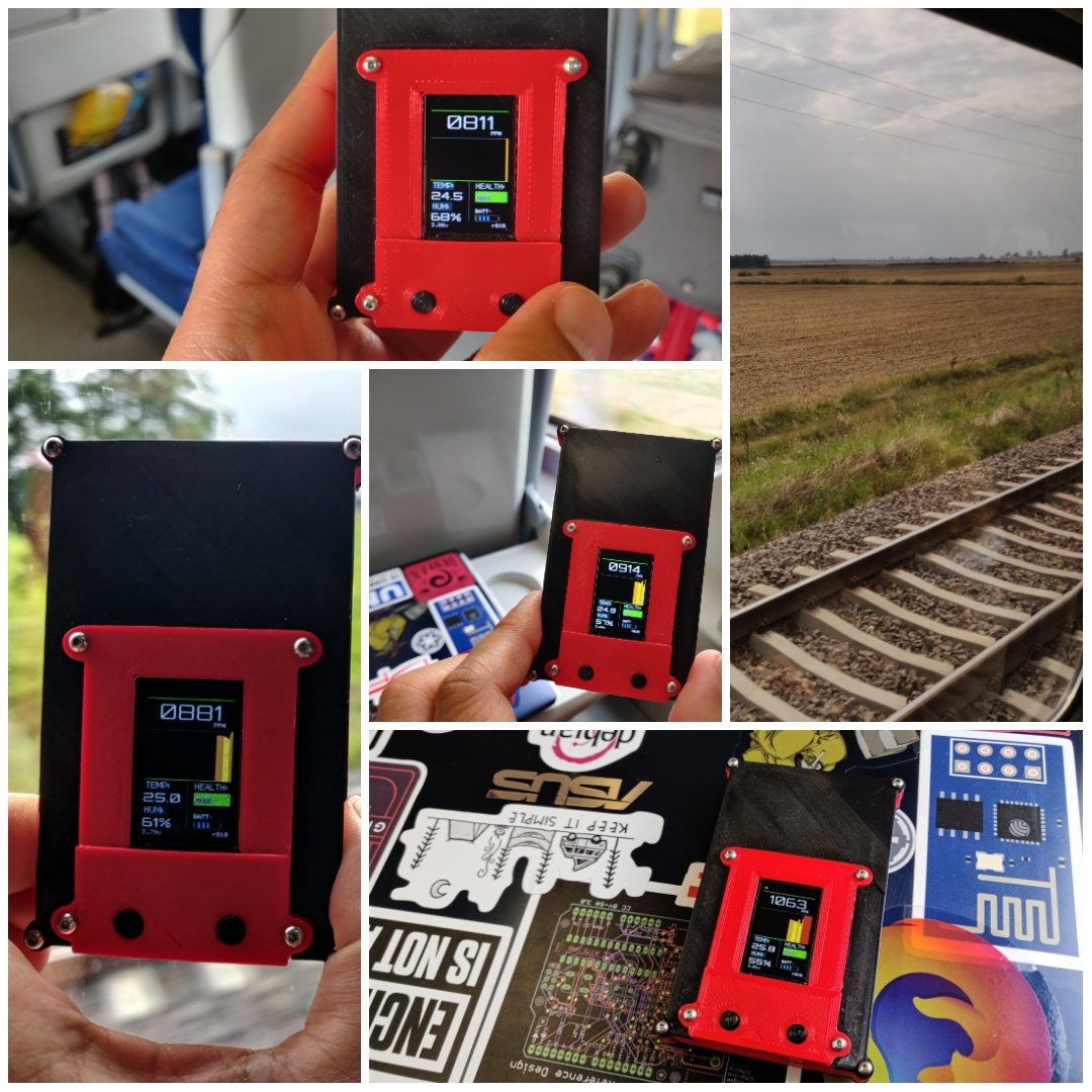 hpsaturn's tweet photo. CanAirIO CO2 sensor in a crowded train. The better place, in the lobby.
#Sensirion #SCD30 #TTGO #CanAirIO https://t.co/vZOCQBMFQq