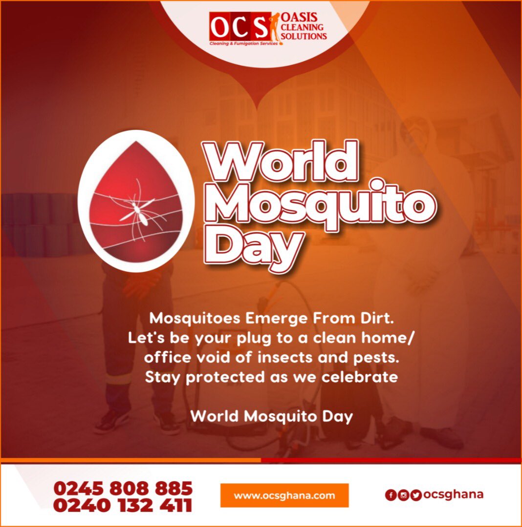 ocsghana's tweet photo. Book an appointment with us today via WhatsApp or Phone call ☎️ on 0245 808 885/0240 132 511 as we join hands to eradicate mosquitoes forever.

The best way to defend is to attack.

#oocs #ocsghana #cleaningcompanyghana #cleaningcompanygh #worldmosquitoday2021
dee money gyakie https://t.co/piP7iPBkFy