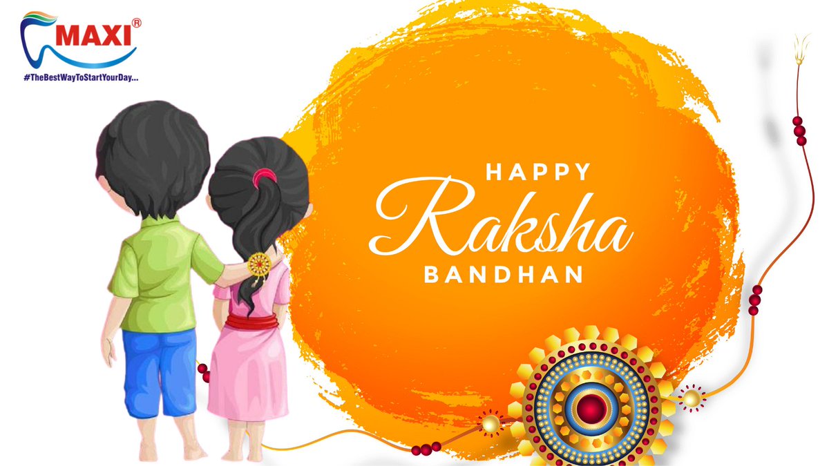 maxioralcare's tweet photo. Hope the Occasion of Rakhi, brings along Happiness &amp; luck for you and your loved ones &amp; gives
you infinite reasons to celebrate each moment in your
life.HAPPY RAKSHABANDHAN😇
#thebestwaytostartyourday #maxioralcare #rakshabandhan #rakhispecial #rakshabandhan2021 #rakhicelebration https://t.co/2QnLOSticX