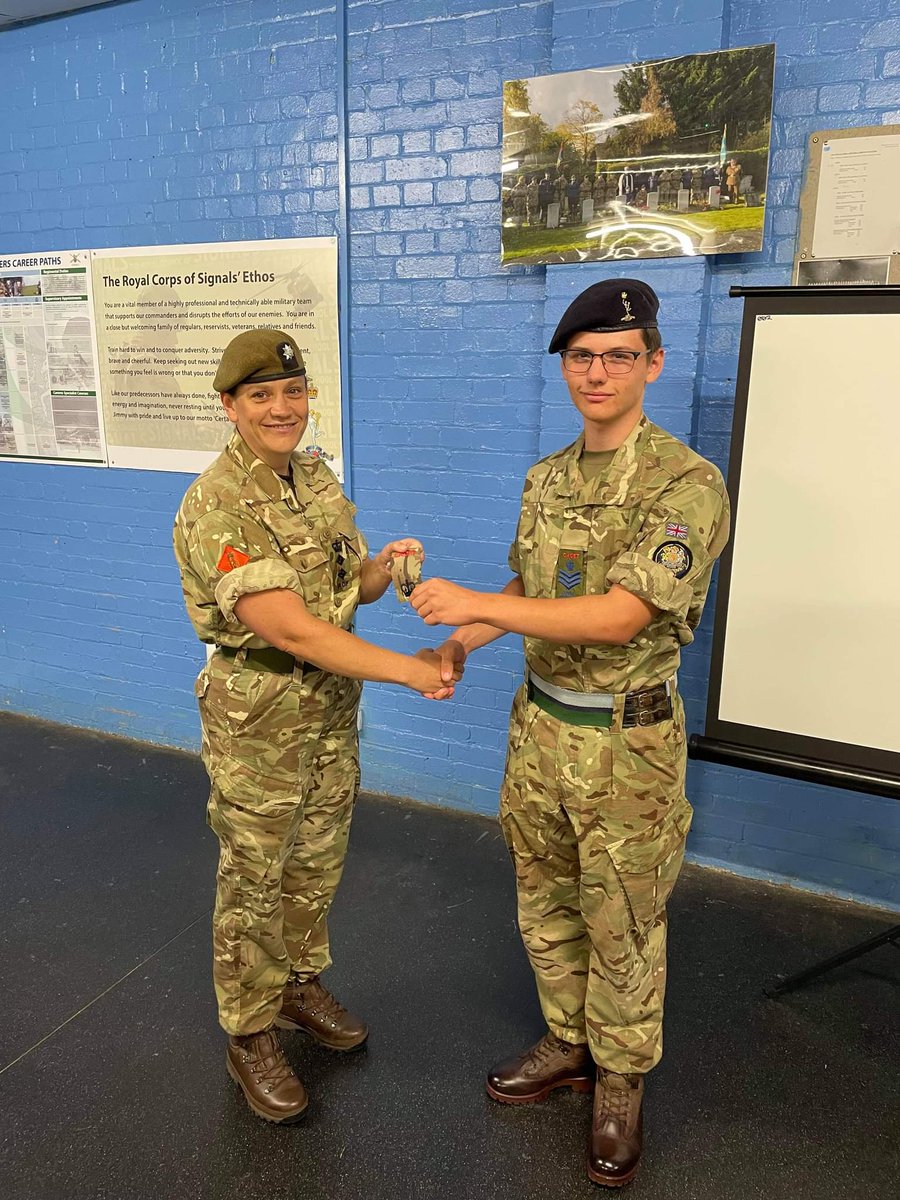 DeaconACF's tweet photo. Great to be back visiting detachments last night after a short break following camp.
Congratulations Cadet Sergeant Major Cameron-Wickes. Well deserved.
@CambsACF @gemma_offer @ArmyCadetsUK https://t.co/SmsjMq1wQM