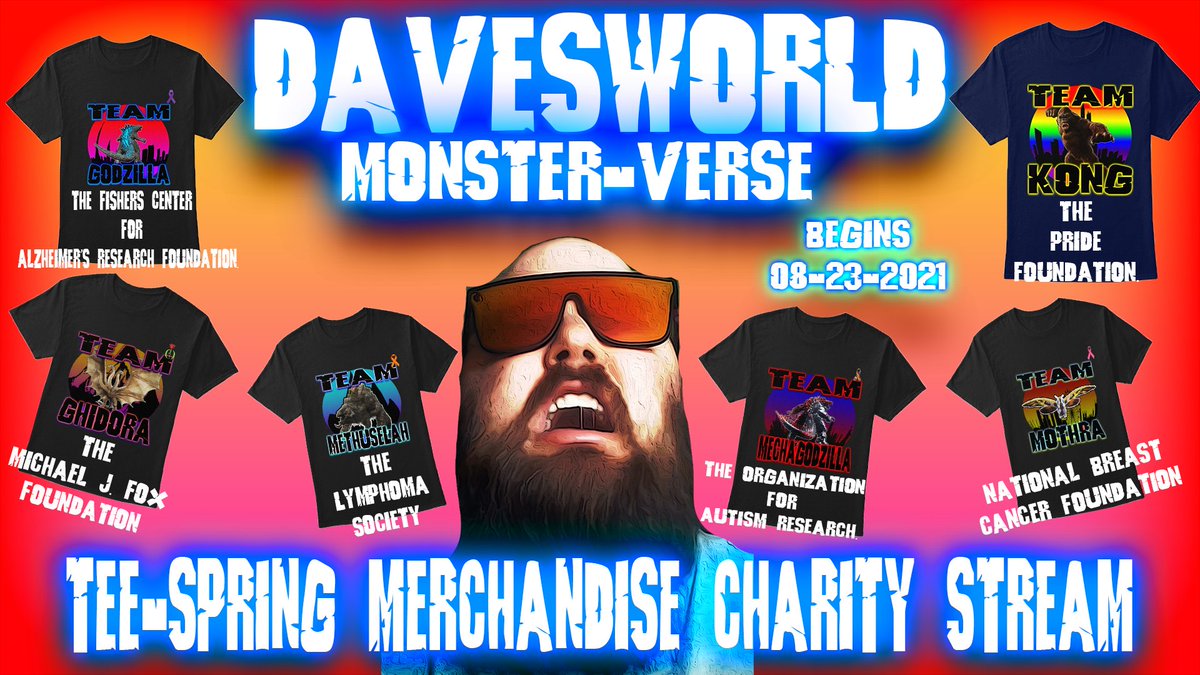 TEE-SPRING WELCOMES THE OFFICIAL CHARITY STREAM BEGINNING ON MONDAY AUGUST 23RD. WHEN PURCHASING ANY OF THESE ITEMS ALL PROFITS GO TO THAT CHARITY. davesworld.creator-spring.com
#teespring #charity #charitystreams #twitch #twitchstreamer #twitchaffiliate #partner #Streamer