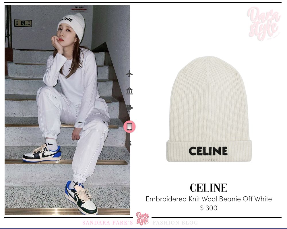 CELINE EMBROIDERED KNIT WOOL BEANIE 【公式通販】