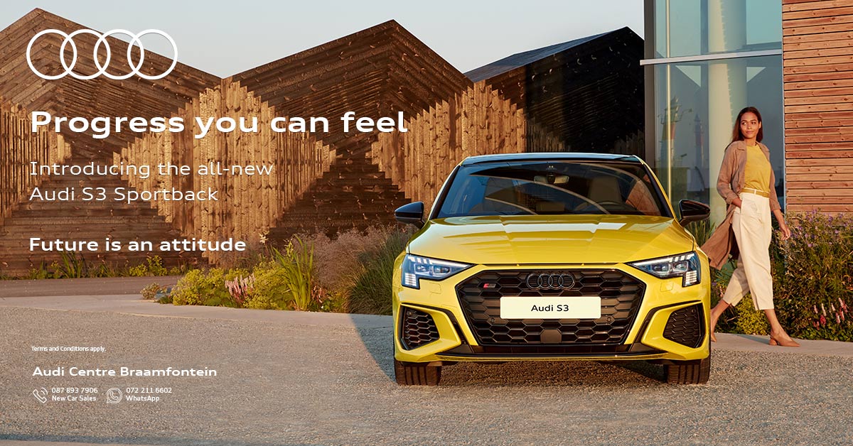 Progress you can feel
Introducing the all-new Audi S3 Sportback

Click here to enquire now: bit.ly/3yn6SMY
☎️ Call us: 087 893 7906
📞 WhatsApp: 072 211 6602

#FutureIsAnAttitude #Audi #NewVehicle #AudiS3Sportback