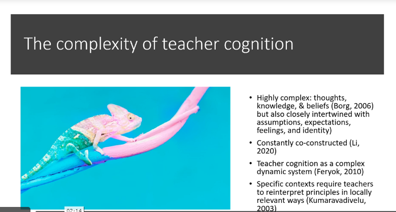 JessBCN's tweet photo. #AILA2021 Symposium on Practitioner Research and classroom dynamics: emic insights through a small lens. Jon Rowberry, Sojo University, Japan examines the complex issue of teacher cognition https://t.co/ggDIHJaUt2