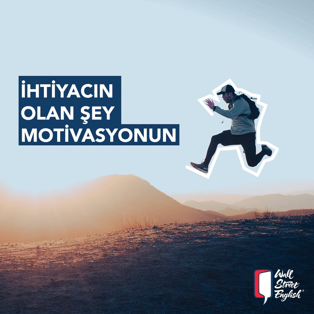 Motivasyon her şeydir! Garantili yöntemimiz, sertifikalı eğitmenlerimiz ve özel koçlarımız ile İhtiyacın olan motivasyonla İngilizce öğren, korkularını beraber yenelim!💪🏻
#wallstreetenglish #learnenglish #wse #studyenglish #tercihsenin #language #englishlearning #ingilizceegitim