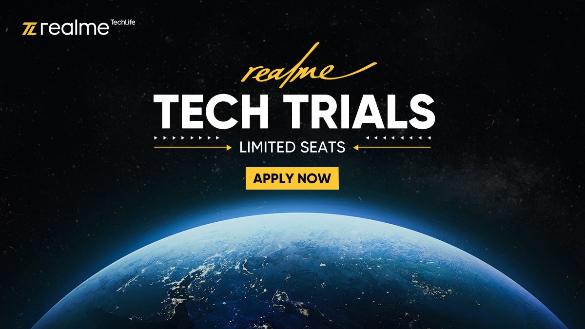 realmenarzoIN's tweet photo. Here's another chance to be a part of the #realmeTechTrials.
Provide valuable feedback by engaging in direct interaction with the development teams, reviewing unrevealed products & much more.
Taking a leap, together!
Register here: https://t.co/30UtOYiaQA https://t.co/rN7kTK482f