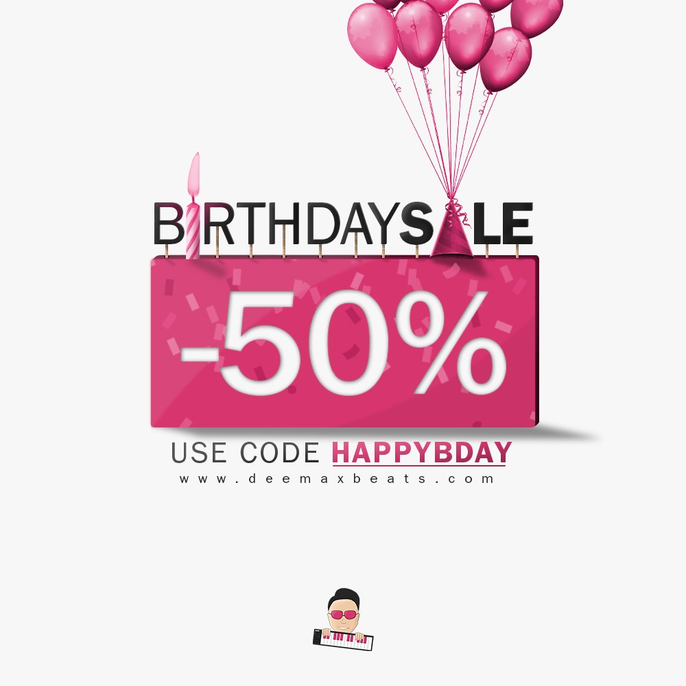DeemaxMadeIt's tweet photo. It's my 26th birthday 🎂 tomorrow and all licenses are now on sale! Is 50% off enough? You tell me 🤔.

The discount code is HAPPYBDAY.

Apply the code in my beatstore (click the link 🔗 in BIO).

#beatstore #beatstars #typebeats #buybeats #beatforsale #trapbeats https://t.co/3FdnUrO1ZK