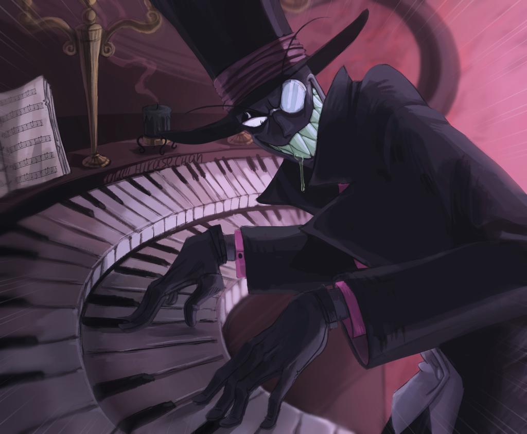 Hikase555's tweet image. Wanted to redraw some of my favorite frames with Black Hat 🖤