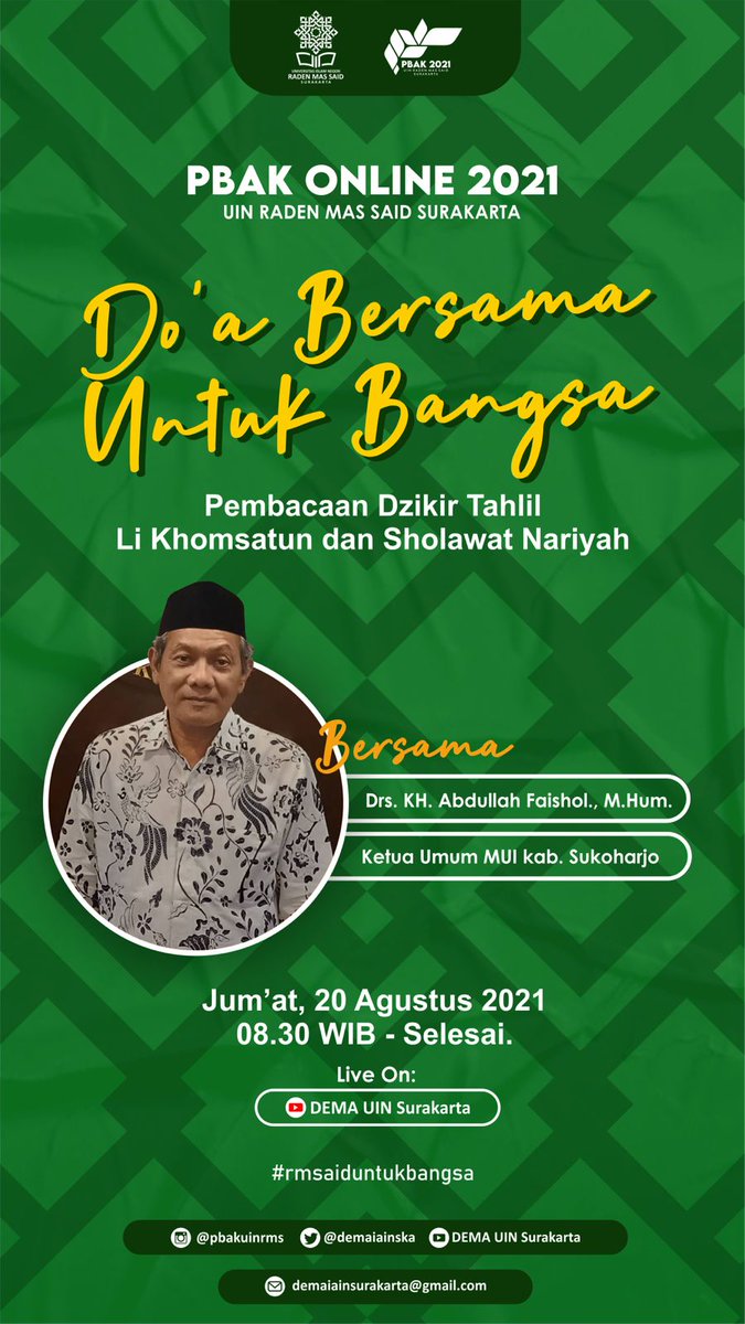 maaaaairma's tweet photo. Do'a bersama untuk bangsa bersama UIN Raden Mas Said Surakarta 

#RMSAIDMUDAUNTUKBANGSA 
@demaiainska https://t.co/Hjg4fkUuX4