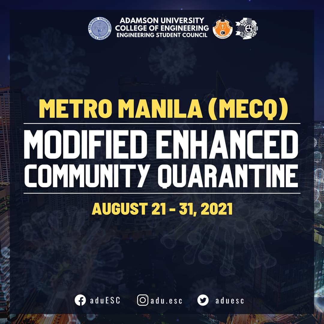 aduesc's tweet photo. #ESConnect
National Capital Region (NCR) shifts to Modified Enhanced Community Quarantine (MECQ) until the end of August after having a two-week of Enhanced Community Quarantine (ECQ).
Stay safe and healthy!
#OneCOE
#ESCalate https://t.co/cPPVDReMZU