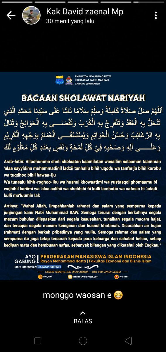 maaaaairma's tweet photo. Gerakan Do'a dan Sholawat bersama UIN Raden Mas Said ✨

#RMSAIDMUDAUNTUKBANGSA
@demaiainska https://t.co/lf0zGQCAA1