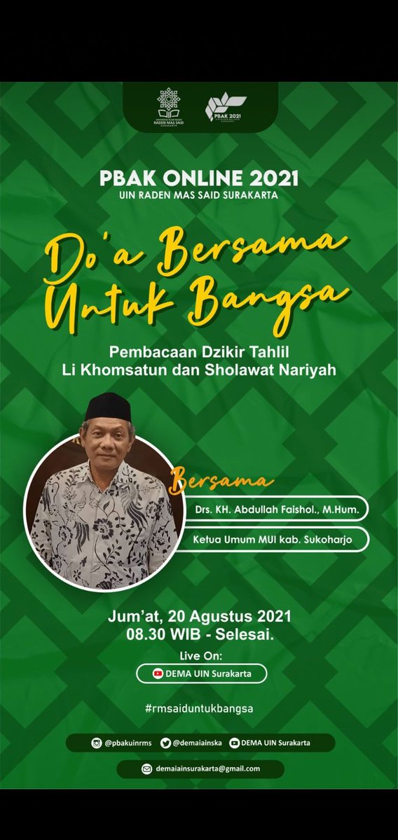 anestieka's tweet photo. PBAK Day 3
UIN Raden Mas Said Surakarta Bersholawat 😊

@demaiainska 
#RMSAIDMUDAUNTUKBANGSA
#RMSAIDMUDA 
#PBAKUINSURAKARTA2021 https://t.co/IGXvsIg12U
