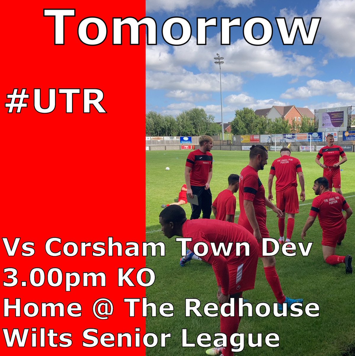 🔴⚽️ TOMORROW ⚽️🔴 🆚 @CorshamTownFC Development ⏰ 3.00pm KO 🏆 @WiltsLeague 🏟 The RedHouse, Purton 📖 Programme £3 #UTR