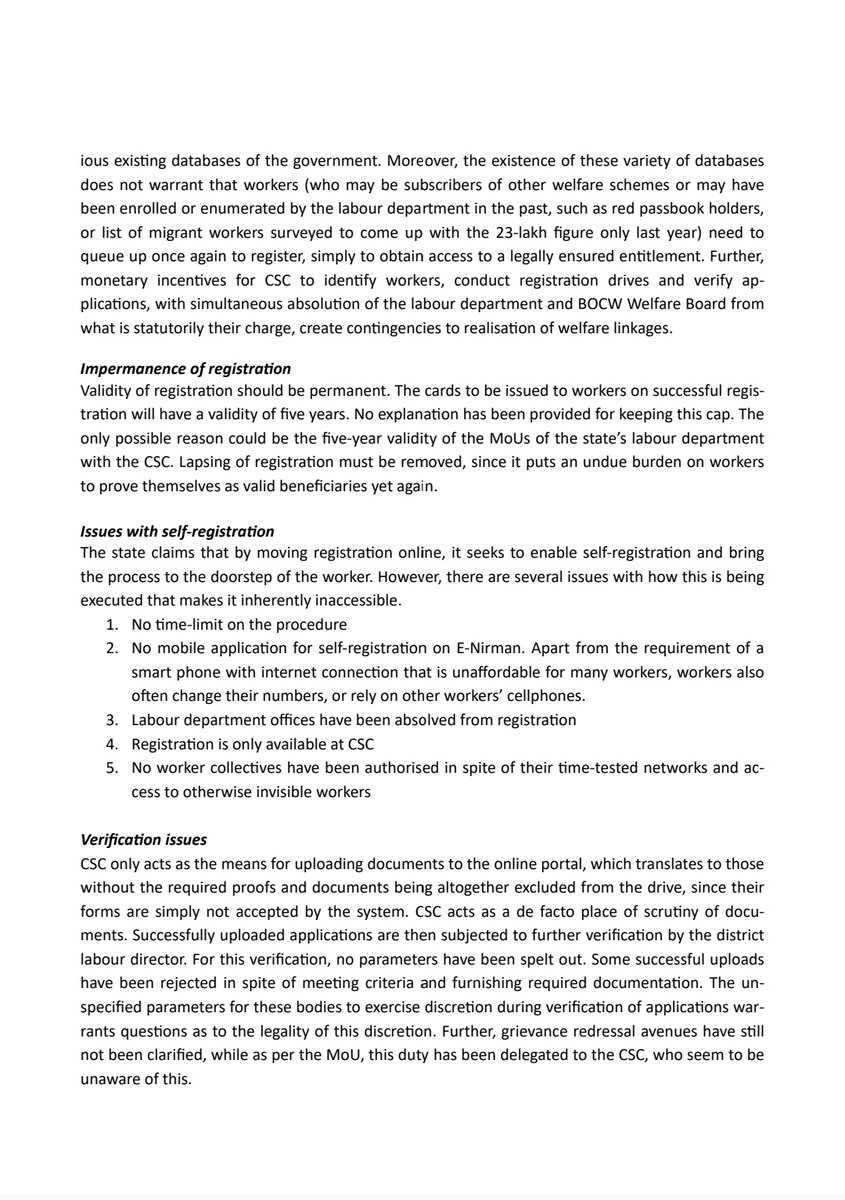 AajeevikaBureau's tweet photo. While we await the implementation of the national database of #Unorganizedworkers, here are our views on issues with registration exercise based on the observations from close experiences of ongoing #UWin and #ENirman registrations in #Gujarat. By Kavya B & @shubhamkaushal https://t.co/EHwTEUsohR