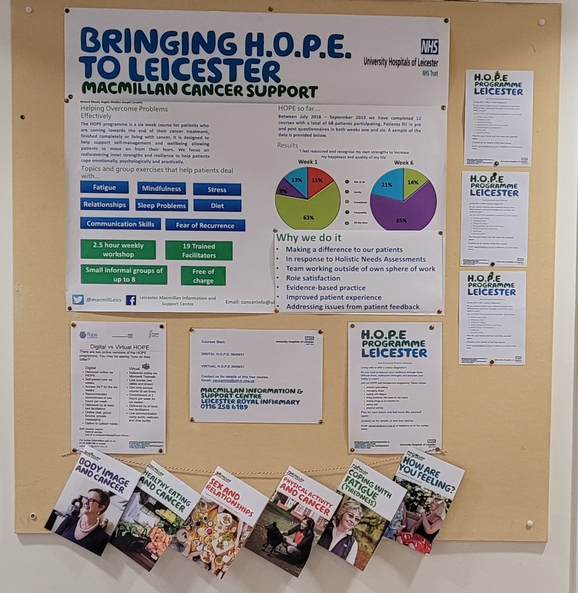 MacmillLeics's tweet photo. BRINGING HOPE TO LEICESTER- our Free Online courses still have spaces available. 
Digital course starts 6th September
Virtual course starts 20th September.
If you would like more details please call us on 0116 258 6189 or email:cancerinfo@uhl-tr.nhs.uk
@JanePickard9 @NHSLeicester https://t.co/PAUmnFcozA