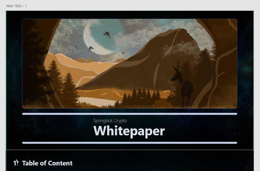 SpringbokCrypto's tweet photo. Progress update: 

Here is a little sneak peak into our whitepaper which is currently being designed and worked on! 

Which banner do you prefer? 
The blue or the desert? 🤔

#springbokcrypto #DeFi #Dapps #Dapp #whitepaper #BinanceSmartChain https://t.co/x7TNZggaSO